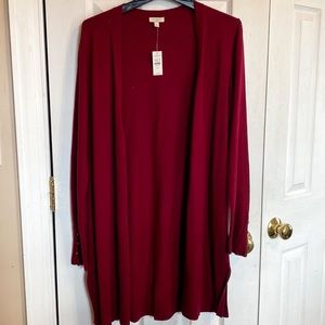 Talbots Long Burgundy Cardigan
